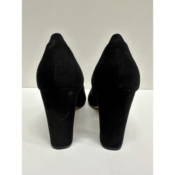 Chelsea Crew style Cappy metallic silver cap toe black suede pumps size 9 - Picture 6 of 9